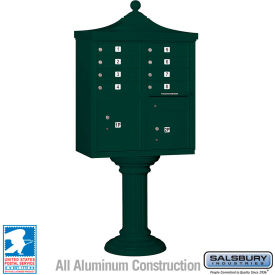 Regency Decorative Cluster Box Unit Tall 8 A Size Doors Type I Green USPS Access 3308R-GRN-U