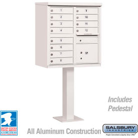 Cluster Box Unit 12 A Size Doors Type II White USPS Access 3312WHT-U