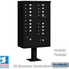 Cluster Box Unit 16 A Size Doors Type III Black USPS Access 3316BLK-U