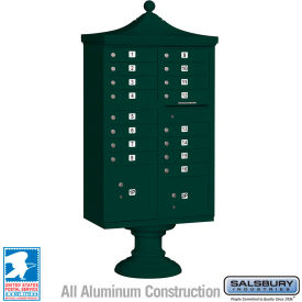 Regency Decorative Cluster Box Unit Short 16 A Size Doors Type III Green USPS Access 3316R-GRN-U