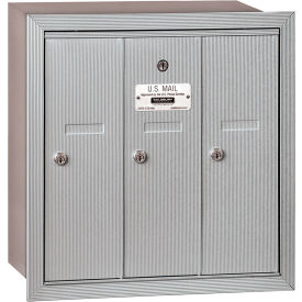 3500 Series 4B+ Vertical Mailbox 3 Doors Recessed Mounted Aluminum USPS Access 3503ARU
