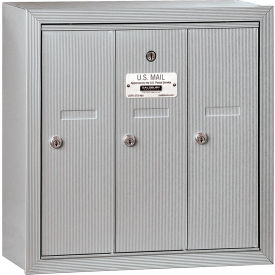 3500 Series 4B+ Vertical Mailbox 3 Doors Surface Mounted Aluminum USPS Access 3503ASU