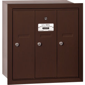 3500 Series 4B+ Vertical Mailbox 3 Doors Recessed Mounted Bronze USPS Access 3503ZRU