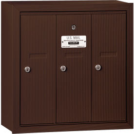 3500 Series 4B+ Vertical Mailbox 3 Doors Surface Mounted Bronze USPS Access 3503ZSU