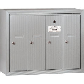 3500 Series 4B+ Vertical Mailbox 4 Doors Surface Mounted Aluminum USPS Access 3504ASU