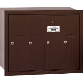 3500 Series 4B+ Vertical Mailbox 4 Doors Recessed Mounted Bronze USPS Access 3504ZRU