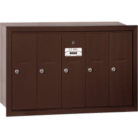 3500 Series 4B+ Vertical Mailbox 5 Doors Recessed Mounted Bronze USPS Access 3505ZRU
