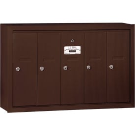 3500 Series 4B+ Vertical Mailbox 5 Doors Surface Mounted Bronze USPS Access 3505ZSU