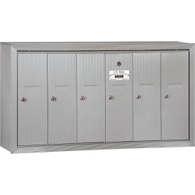 3500 Series 4B+ Vertical Mailbox 6 Doors Surface Mounted Aluminum USPS Access 3506ASU