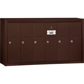 3500 Series 4B+ Vertical Mailbox 6 Doors Surface Mounted Bronze USPS Access 3506ZSU