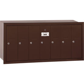 3500 Series 4B+ Vertical Mailbox 7 Doors Recessed Mounted Bronze USPS Access 3507ZRU