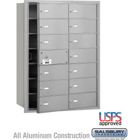 Salsbury 3600 4B+ Horizontal Mailbox 14 B Doors (13 Usable) Front Loading Aluminum 3614AFU