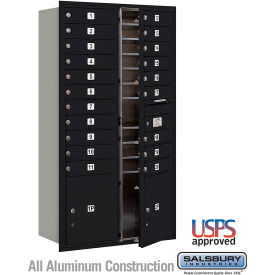 Salsbury 3700 4C Horizontal Mailbox 20 Doors 2 Parcel Lockers Front Loading Black 3716D-20BFU