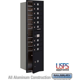 Salsbury 3700 4C Horizontal Mailbox 9 Doors 1 Parcel Lockers Front Loading Black 3716S-09BFU