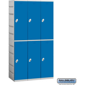 Salsbury 2-Tier 6 Door Plastic Locker 38-1/4