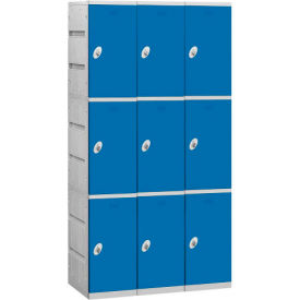 Salsbury 3-Tier 9 Door Plastic Locker 38-1/4