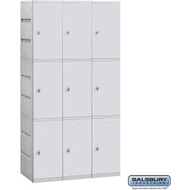 Salsbury 3-Tier 9 Door Plastic Locker 38-1/4