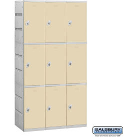 Salsbury 3-Tier 9 Door Plastic Locker 38-1/4