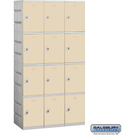 Salsbury 4-Tier 12 Door Plastic Locker 38-1/4