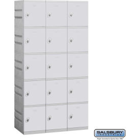 Salsbury 5-Tier 15 Door Plastic Locker 38-1/4