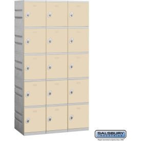 Salsbury 5-Tier 15 Door Plastic Locker 38-1/4
