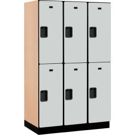 Salsbury 2-Tier 6 Door Extra Wide Wood Locker 45