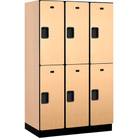 Salsbury 2-Tier 6 Door Extra Wide Wood Locker 45