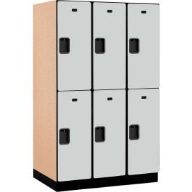 Salsbury 2-Tier 6 Door Extra Wide Wood Locker 45