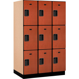 Salsbury 3-Tier 9 Door Extra Wide Wood Locker 45