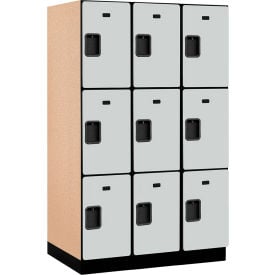 Salsbury 3-Tier 9 Door Extra Wide Wood Locker 45
