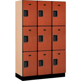 Salsbury 3-Tier 9 Door Extra Wide Wood Locker 45