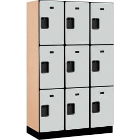 Salsbury 3-Tier 9 Door Extra Wide Wood Locker 45