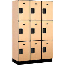 Salsbury 3-Tier 9 Door Extra Wide Wood Locker 45
