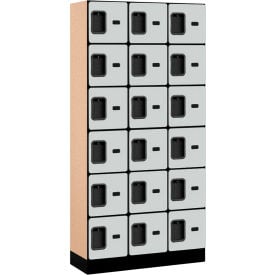 Salsbury 6-Tier 18 Door Designer Wood Locker 36