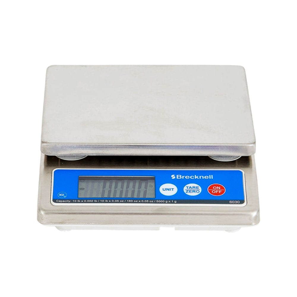 Brecknell 6030 IP67 Portion Control Digital Scale, 1inH x 5 15/16inW x 6 5/8inD, Gray MPN:816965006557