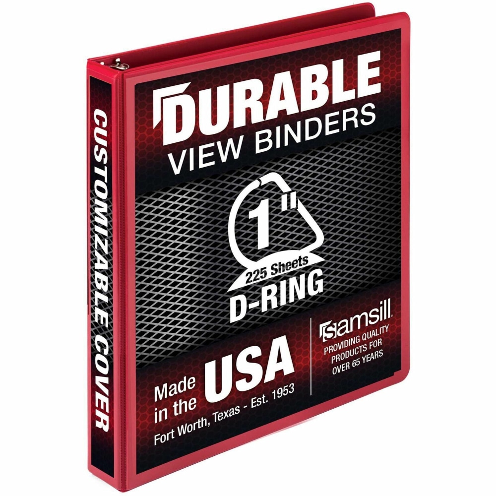 Samsill Durable Three-Ring View Binder - 1in Binder Capacity - 225 Sheet Capacity - Fastener(s): 3x - 16433 MPN:16433
