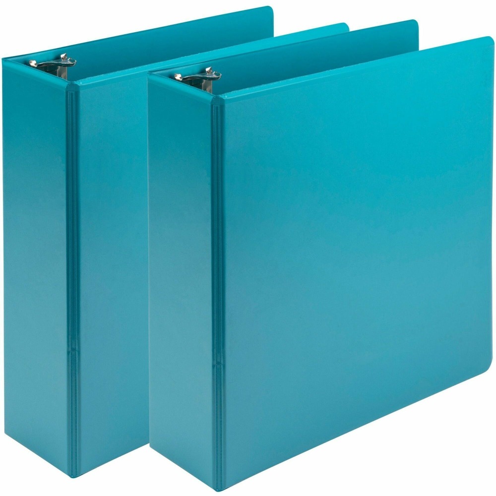 Samsill Earths Choice View Binders, 3in Round Rings, 2-Pockets, Letter Size (8 1/2in x 11in), Turquoise, Pack Of 2 MPN:U86877