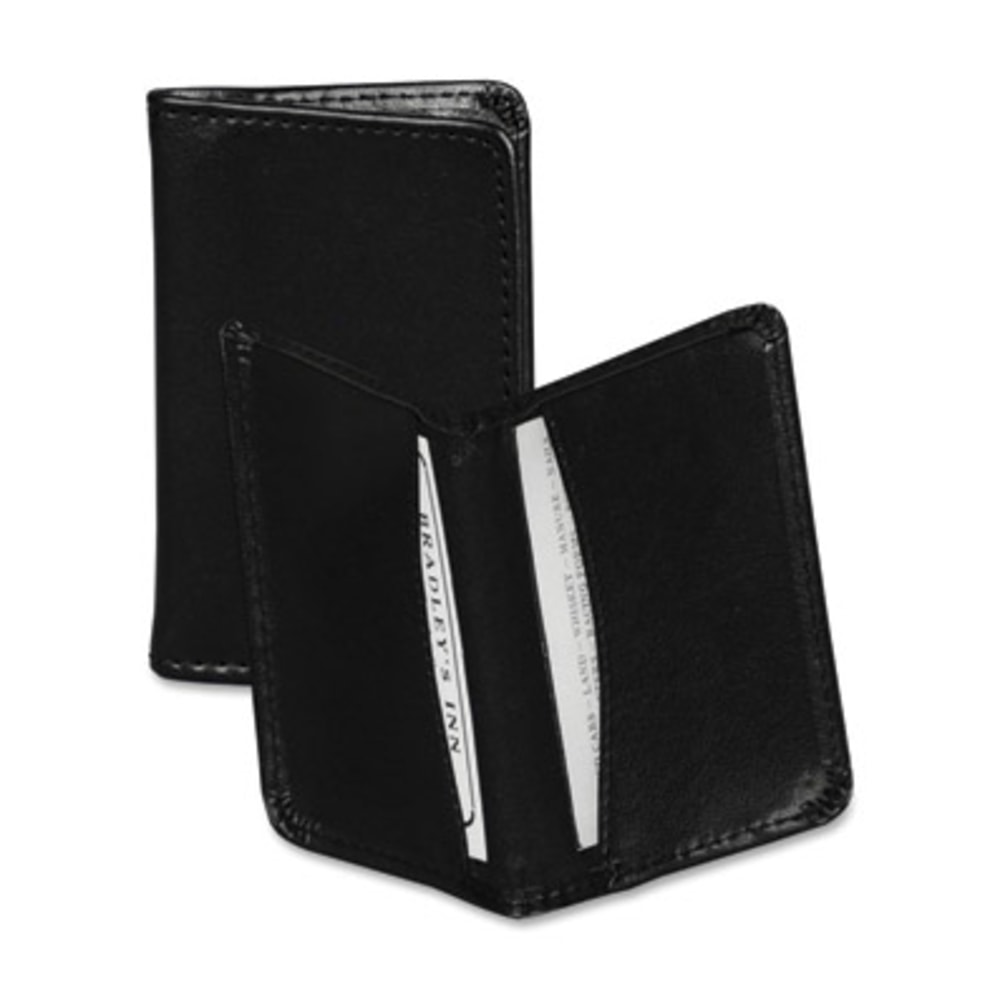 Samsill Leather Carrying Case Wallet For Business Card, Black MPN:81220