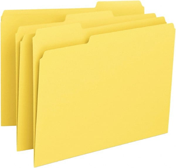 File Folders with Top Tab: Letter, Yellow, 100/Pack MPN:SMD12943
