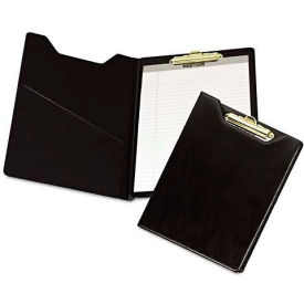 Samsill 71410 Pad Holder Heavyweight Sealed Vinyl Brass Clip Inside Front Pocket Black 71410