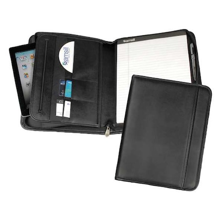 Professional Zippered Pad Holder, Pockets/Slots, Writing Pad, Black MPN:SAM70820