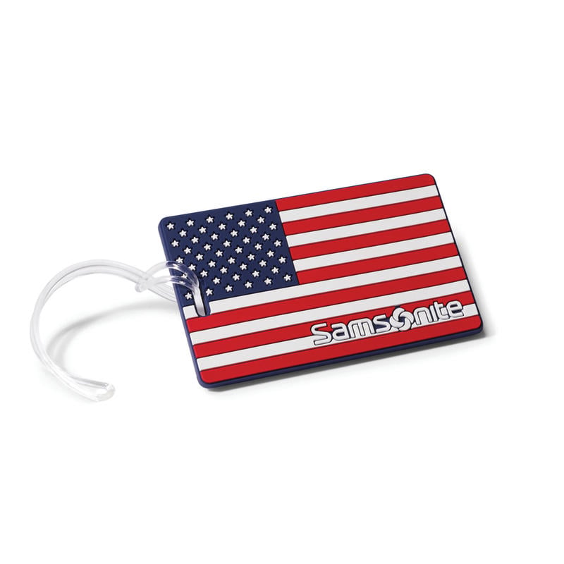 Samsonite PVC ID Tag, 4inH x 3inW x 1/16inD, American Flag MPN:74165-5236