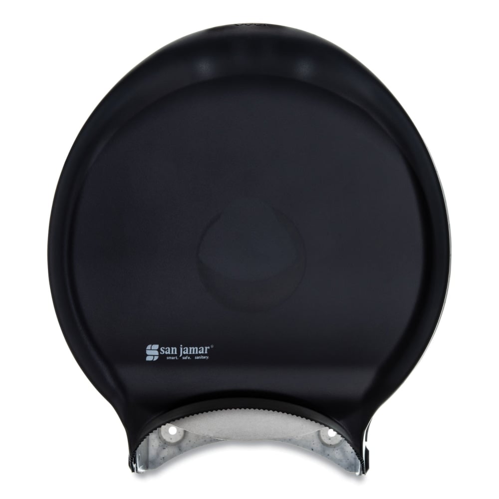 San Jamar Single 12in JBT Bath Tissue Dispenser, Classic, 1 Roll, 12.9 x 5.63 x 14.88, Transparent Black Pearl MPN:R6000TBK