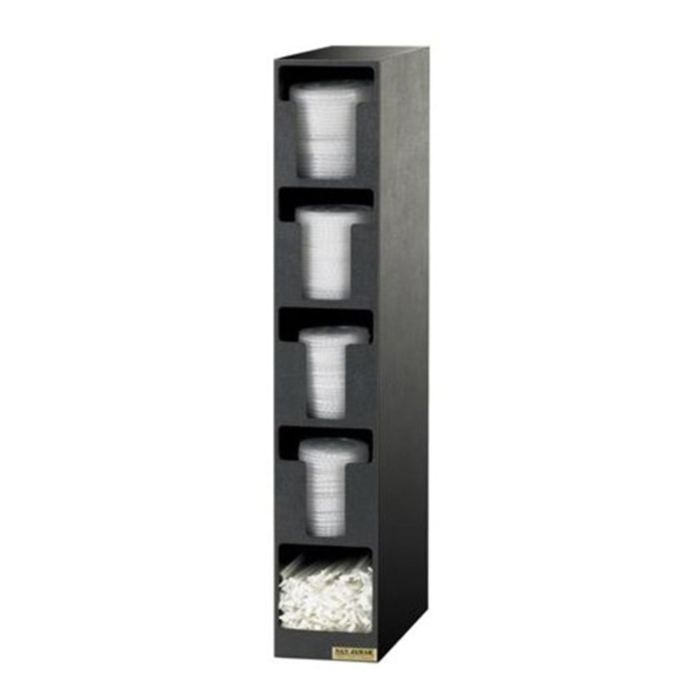 San Jamar Dimension Straw/Lid Tower, Black MPN:L2204