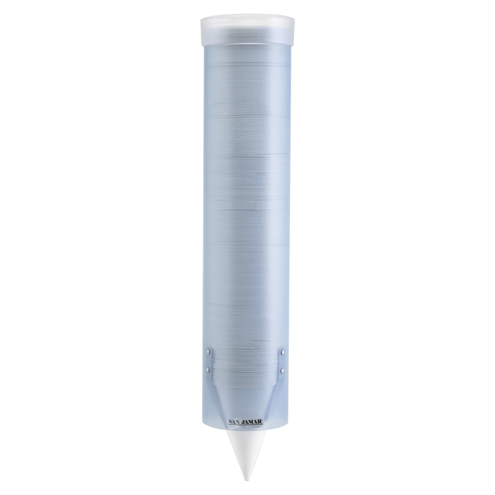 San Jamar Adjustable Frosted Water Cup Dispenser, 16in x 3 1/4in, Blue MPN:C3165FBL