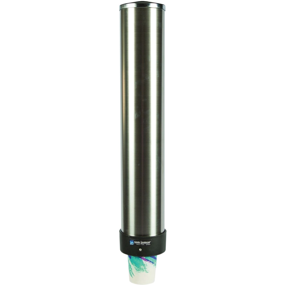 San Jamar Pull-Type Beverage Cup Dispenser, For 12-24 Oz. Cups, Stainless Steel MPN:C3400P