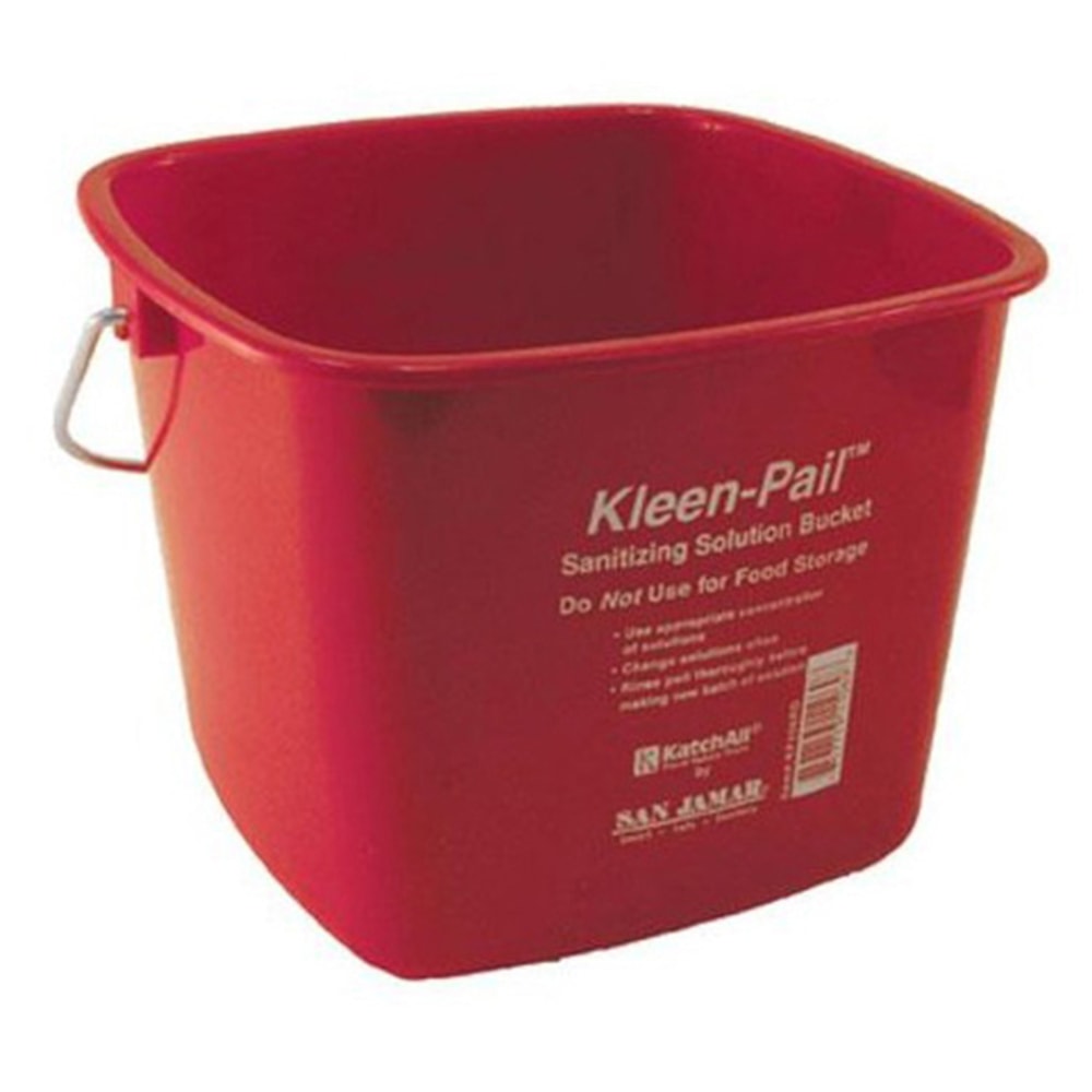 San Jamar Kleen-Pail Sanitizer Bucket, 8 Quarts, Red MPN:KP256RD