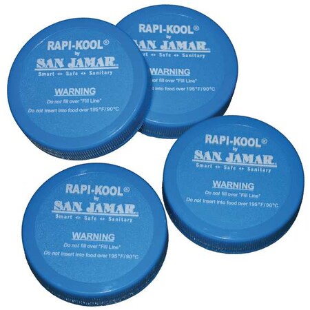 Food Chiller Cap, 6 in Dia, Blue, PK4 MPN:RCUCAPPAK