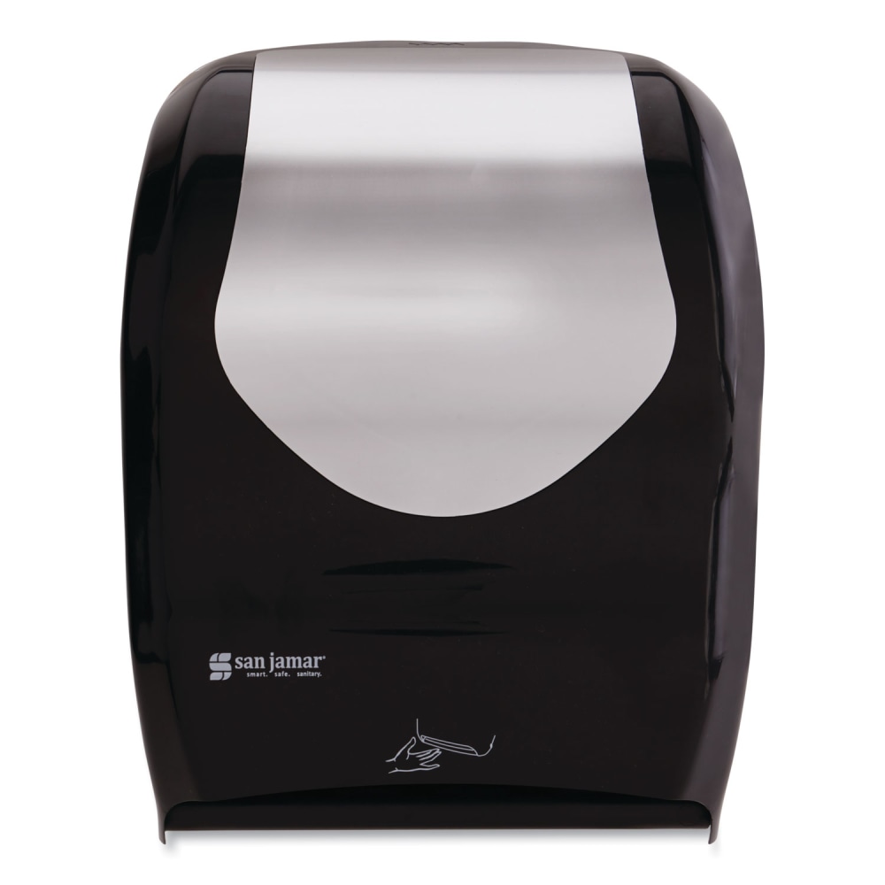 San Jamar Smart System with iQ Sensor Towel Dispenser, 16.5 x 9.75 x 12, Black/Silver MPN:T1470BKSS