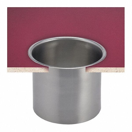 Round Indoor Plastic Can, Silver, 22-Gauge Stainless Steel MPN:L360C